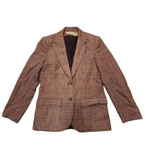 Vintage Villager Blazer Womens Size 12 Brown Multi Union Made Rich Wool Blend
